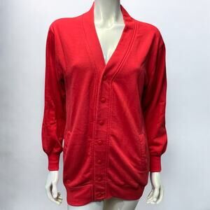 Vintage Forenza Sport Red Snap-Front Athletic Cardigan - Small - 90s